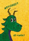 Dünnes Notizheft für Kinder - A5 liniert - Softcover Drache - FSC Papier