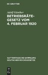 Betriebsrätegesetz vom 4. Februar 1920