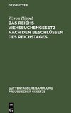 Das Reichs-Viehseuchengesetz nach den Beschlüssen des Reichstages