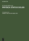 Physica status solidi, Subject and Author Index, 1979