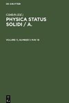 Physica status solidi / A., Volume 11, Number 1, May 16