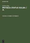 Physica status solidi / A., Volume 13, Number 2, October 16