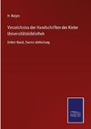 Verzeichniss der Handschriften der Kieler Universitätsbibliothek