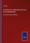 Verzeichniss der Handschriften der Kieler Universitätsbibliothek