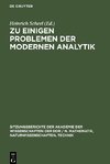 Zu einigen Problemen der modernen Analytik