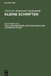 Kleine Schriften, Teil 2, Hellenistische, spätgriechische und lateinische Poesie