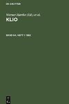 Klio, Band 64, Heft 1, Klio (1982)