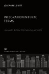 Integration in Finite Terms