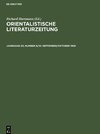 Orientalistische Literaturzeitung, Jahrgang 53, Number 9/10, September/Oktober 1958