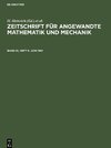 Zeitschrift für Angewandte Mathematik und Mechanik, Band 61, Heft 6, Juni 1981