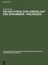 Ein Nachtrag zum Lebenslauf des Epikureers - Philonides