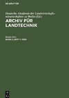 Archiv für Landtechnik, Band 1, Heft 1, Archiv für Landtechnik (1959)