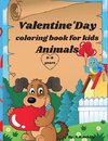 Valentine's day colorink book for kids animals