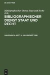 Bibliographischer Dienst Staat und Recht, Jahrgang 4, Heft 4, Juli/August 1958