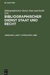 Bibliographischer Dienst Staat und Recht, Jahrgang 4, Heft 2, März/April 1958