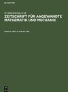 Zeitschrift für Angewandte Mathematik und Mechanik, Band 61, Heft 8, August 1981