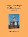 Culpeper County, Virginia Deed Book Abstracts, 1781-1783