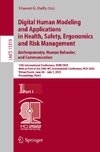 Digital Human Modeling and Applications in Health, Safety, Ergonomics and Risk Management. Anthropometry, Human Behavior, and Communication