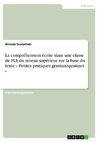 La compréhension écrite dans une classe de FLE du niveau supérieur sur la base du texte « Petites pratiques germanopratines »