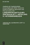 Landwirtschaftliches Zentralblatt / Abteilung IV. Veterinärmedizin, Jahrgang 1964, Sachregister 1 (Heft 1-4), Januar 1965