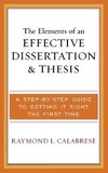 Elements of an Effective Dissertation and Thesis