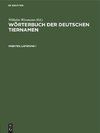 Wörterbuch der Deutschen Tiernamen, Insekten, Lieferung 1