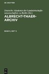 Albrecht-Thaer-Archiv, Band 5, Heft 5, Albrecht-Thaer-Archiv Band 5, Heft 5