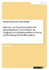 Relevanz von Finanzkennzahlen für mittelständische Unternehmen im Vergleich zu Großunternehmen in Bezug auf das Rating bei Kreditvergaben