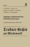 Leipziger mathematische Antrittsvorlesungen