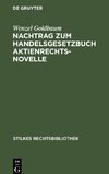 Nachtrag zum Handelsgesetzbuch Aktienrechtsnovelle