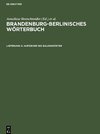 Brandenburg-Berlinisches Wörterbuch, Lieferung 4, Aufzieher bis balkendüster