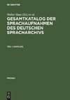 Gesamtkatalog der Sprachaufnahmen des Deutschen Spracharchivs