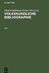 Volkskundliche Bibliographie, Volkskundliche Bibliographie (1917)