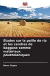 Études sur la paille de riz et les cendres de baggase comme matériaux pouzzolaniques