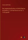 Das exegetische Problem im Briefe Pauli an die Galater, C. 3, 20 auf Grund von Gal. 3, 15-25 geprüft