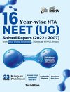 16 Year-wise NTA NEET (UG) Solved Papers (2022 - 2007) with 2022 Video Solutions, Notes & OMR Sheets 3rd Edition |