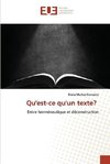 Qu'est-ce qu'un texte?