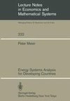 Energy Systems Analysis for Developing Countries