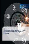 Understanding Article 21 vis-a-vis its recent facet: Right to Privacy