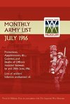 SUPPLEMENT TO THE MONTHLY ARMY LIST JULY 1916