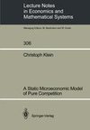 A Static Microeconomic Model of Pure Competition