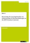 Beurteilung des Sprachgebrauchs von Stellenanzeigen für Berufsausbildungen an der RWTH Aachen University