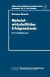 Materialwirtschaftlicher Erfolgsnachweis