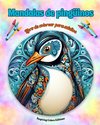 Mandalas de pingüinos | Libro de colorear para adultos | Diseños antiestrés para fomentar la creatividad