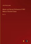 Master and Servant Ordinance of 1865: Notes of Decided Cases