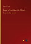 Études de linguistique et de philologie