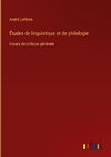 Études de linguistique et de philologie