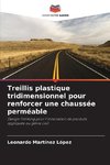 Treillis plastique tridimensionnel pour renforcer une chaussée perméable