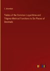 Tables of the Common Logarithms and Trigono-Metrical Functions to Six Places of Decimals