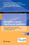 Optimization, Learning Algorithms and Applications